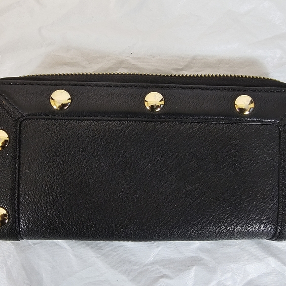 Michael Kors Black and Gold Studded Zippy Wallet - Picture 5 of 9